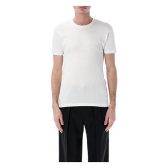 Tom Ford T-Shirts, male, White, Size: XL Perforated Crewneck T-Shirt