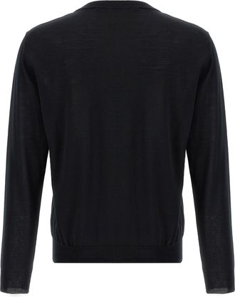 Valentino Garavani Mens Black Virgin Wool Cardigan Clothing