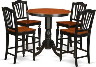 East West Furniture 5 Pc counter height Table and chair set-pub Table and 4 Dining Chairs