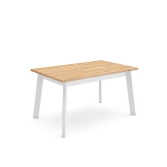 Skraut Home Skraut Home - Mesa Comedor, Mesa Fija Cocina Y Sal&oacute;n, 140, Para 6 Comensales, Patas De Madera, Estilo Moderno, Roble