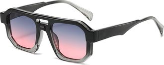 Generic Women Large Frame Outdoor Sunglasses Vacation Commuter Men Sports Sun Glasses(Grey)