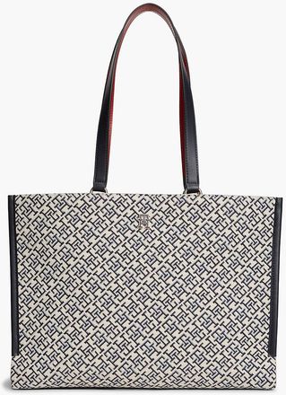 Tommy Hilfiger Womens Jacquard Monogram Tote Bag - Space Blue