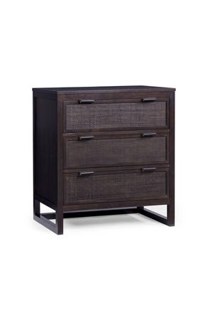 Teamson Home Hatteras Chest of Drawers 3 Drawer Bedroom Dresser in Dark Brown