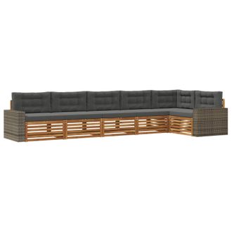 vidaXL Conjunto De Sof&aacute;s De Exterior 6 Pcs Natural Y Antracita Vidaxl