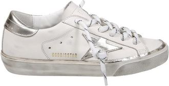Golden Goose Sneakers, female, White, 4 UK, Laminated Leather Star Glitter Trainers