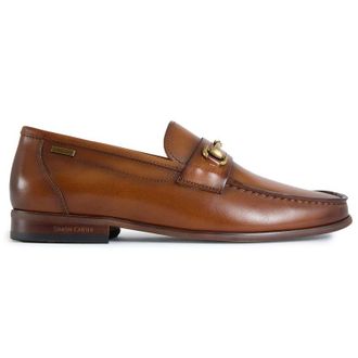 Simon Carter Mens Hexin Loafer Shoes - Tan Leather - Size UK 11.5
