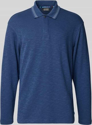 Scotch & Soda Poloshirt mit kurzer verdeckter Knopfleiste in Royal, Größe XXL