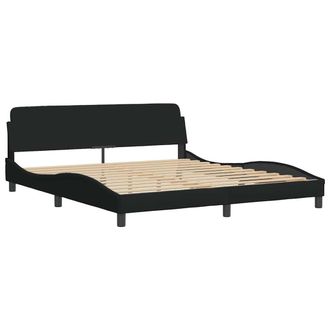 vidaXL Cama Sin Colch&oacute;n Tela Negro 180x200 Cm Vidaxl