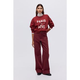 H&M Wide High Jeans in Brick Red at Nordstrom, Size 12