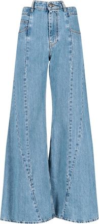 Maison Margiela High-Waisted Cut-Out Wide-Leg Jeans