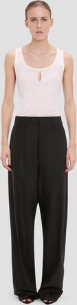 Victoria Beckham Curved Leg Trouser In Black 10