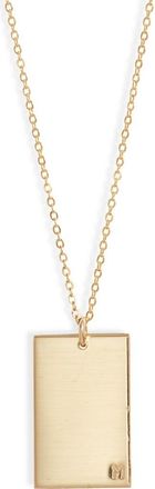 Set & Stones Goldie Initial Tag Pendant Necklace in Gold /M at Nordstrom