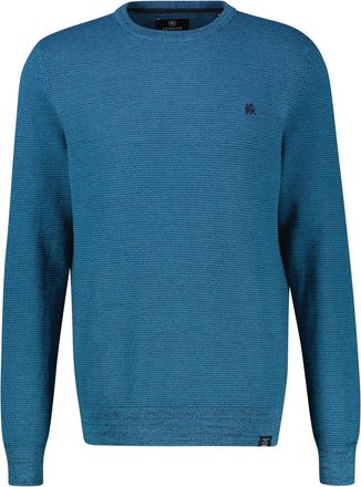 Lerros Strickpullover LERROS, Herren, Gr. XXL, swedish blau, Strick, Obermaterial: 100% Baumwolle, unifarben, regular fit normal, Rundhals, Rippb&uuml;ndchen, Pul