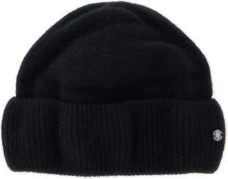 Helen Kaminski Vivian Black Beanie With Logo Plaque Detail On The Front In Cashmere Woman