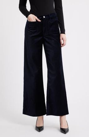 Frame Denim Le Slim Palazzo Velveteen Pants in Navy Velvet at Nordstrom Rack, Size 26