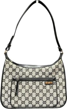 Gucci Pre-owned Shoulder Bags, female, Black, Size: ONE SIZE Pre-owned Canvas Shoulder Bag