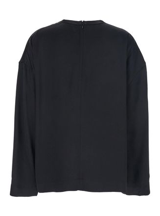 Toteme Viscose Crew Neck Blouse - Black
