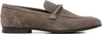 Brunello Cucinelli Mocassini penny con finitura Monili - Marrone