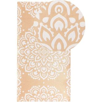 Beliani Beliani - Alfombra Rectangular Moderna Para Interior Exterior Patr&oacute;n Oriental 80 X 150 Cm Beige Karwar