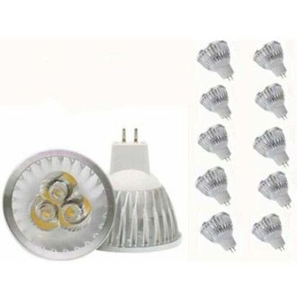 OEM Lampadina Led Mr16 Gu5.3 12v, Luce Bianca Calda, Equivalente A 20w, Per Faretti A Incasso O Illuminazione Da Giardino - Confezione Da 10