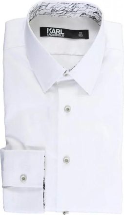 Karl Lagerfeld Heren, Overhemden, Wit, Maat: 3XL Leer