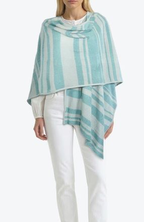 Portolano Cashmere lightweight striped shawl in Silver Cloud/silver Blue at Nordstrom