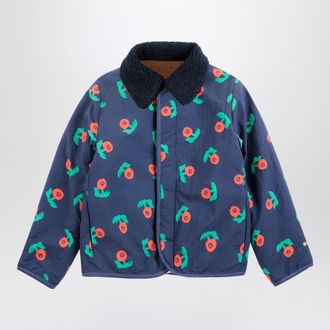Bobo Choses Navy blue reversible jacket with floral print