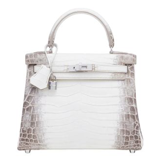 Herm&egrave;s Herm&egrave;s Kelly 25cm Sellier Niloticus Crocodile Himalaya White Gold Diamond Hardware