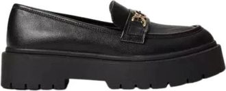 Twinset Ovale Klem Mocassins Art. 242Tcp 060 - Dames - Loafers - Zwart - 40 EU - Leer - Schoenen