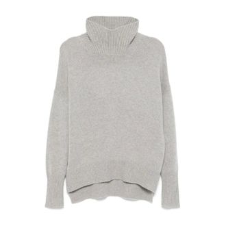 Lisa Yang Truien & Vesten, Dames, Grijs, M, Gezellige Turtleneck Sweater