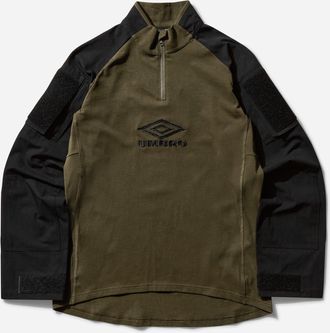 Umbro Men s Tactical Half Zip Sweatshirt Black / Army Green