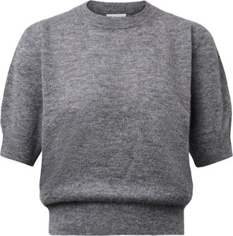 Drykorn Sanidy Knit T-Shirt - Dames - Ronde hals truien - Grijs - XS - Wol - Truien & Vesten