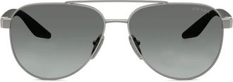 Prada Occhiali da sole con montatura stile pilota - Grigio