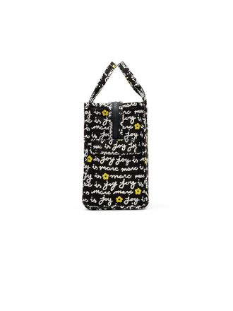 Marc Jacobs Text-Print Cotton Canvas Tote Bag - Black
