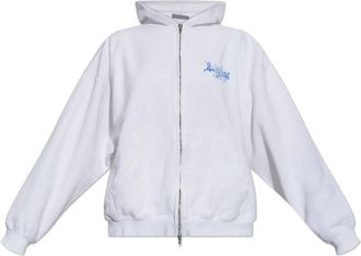 Balenciaga Hoodies & sweatvesten, Dames, Wit, 2Xl, Katoen, Hooded Sweatshirt