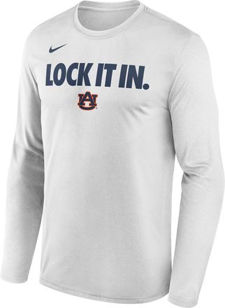 Nike Auburn 2026 On-Court Bench Nike Mens Dri-FIT College Long-Sleeve T-Shirt in White | M22284P870AUBU-WHT
