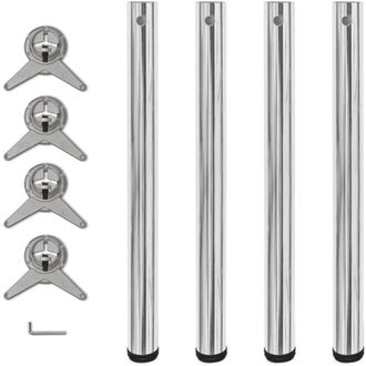 vidaXL Vidaxl - 4 Patas De Mesa Ajustables En Alturas 710 Mm Color Cromo