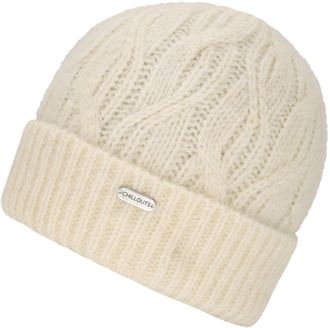 Chillouts Beanie CHILLOUTS Akina Hat, Damen, beige (cream), Materialmix, Zopfmuster, unifarben, M&uuml;tzen Beanie, mit Zopfmuster, formbest&auml;ndig, nat&uuml;rliche W&auml;rmeis