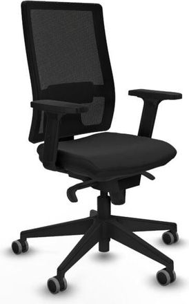 Piqueras y Crespo Piqueras Y Crespo - Horna sincro malla negra similpiel negro brazos 2D base piramidal ruedas 65mm engomadas