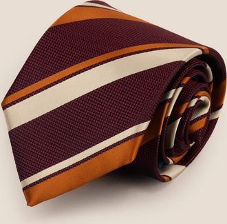 Oswin Hyde Mens Broad Stripe Red White Orange - Brown
