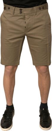 Dolce & Gabbana Brown Chino Cotton Stretch Casual Mens Shorts