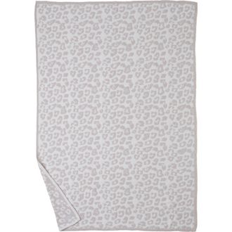 Barefoot Dreams CozyChic Leopard Print 54 x 72 Throw Blanket in Cream/stone at Nordstrom