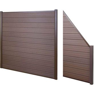 Hhg non utilizzato] Frangivento fendivista 2x pannelli privacy Sarthe wpc alluminio premium 282cm marrone
