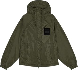 Ganni Hooded Oversized Jacket - Dames - Zomerjassen - Groen - XS - Nylon - Jassen