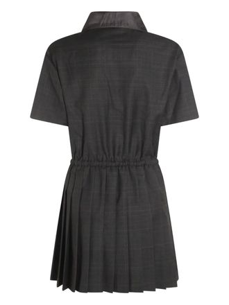 Miu Miu Geruite geplooide mini-jurk - Grijs