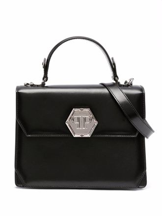 Philipp Plein hexagon logo tote bag - women - Calf Leather/Polyester/Polyurethane/Viscose - OS - Black