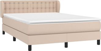 vidaXL Vidaxl - Cama Box Spring Con Colch&oacute;n Cuero Sint&eacute;tico Capuchino 140x190cm
