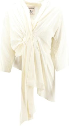 Semicouture Gelaagde V-hals Blouse - Dames - Blouses - Wit - M - Overhemden