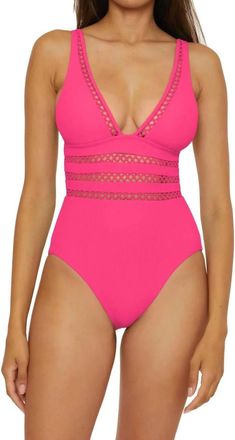 BECCA by Rebecca Virtue Modern Edge One Piece Swimsuit In Pink
