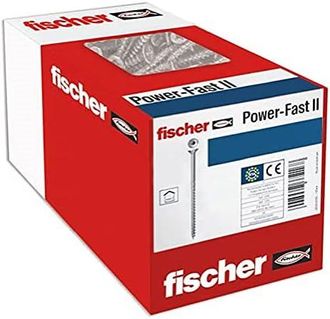 Fischer Power-fast Ii - Caja De Tornillos Especiales Para Madera 4x45mm, Para Atornillado De Maderas, Conexi&oacute;n De Maderas Macizas O Fijaci&oacute;n De Piezas A La Ma
